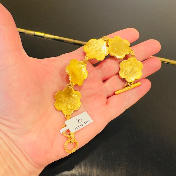 NWT Authentic Luxury Julie Vos Flower Station Iridescent Rose Statement Bracelet - Picture 17 of 17